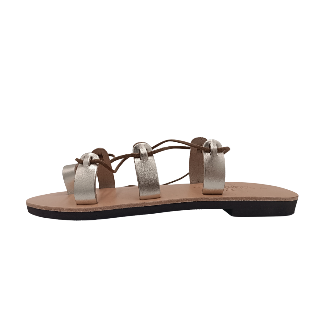 Women's sandals SANDINISTA S4112A leather gold tie-up gladiator