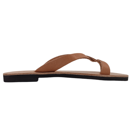 Damen-Pantoletten SANDINISTA S4224A Leder, beige mit geflochtenen Riemen und Zehensteg