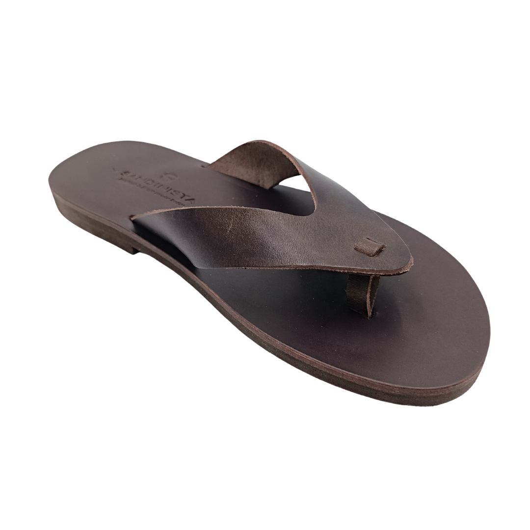 Men's flip-flops SANDINISTA S4678 brown, leather thongs