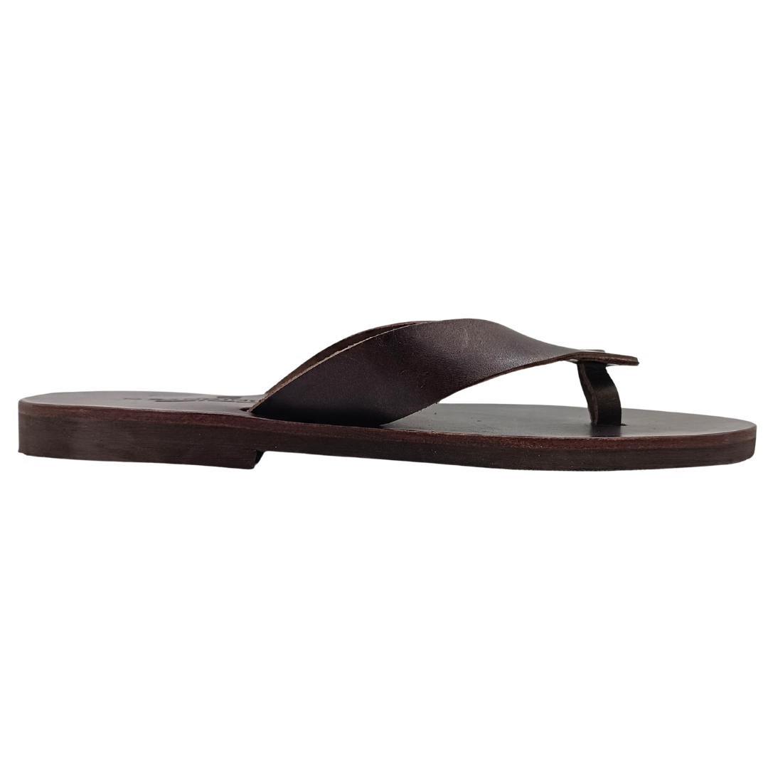 Men's flip-flops SANDINISTA S4678 brown, leather thongs