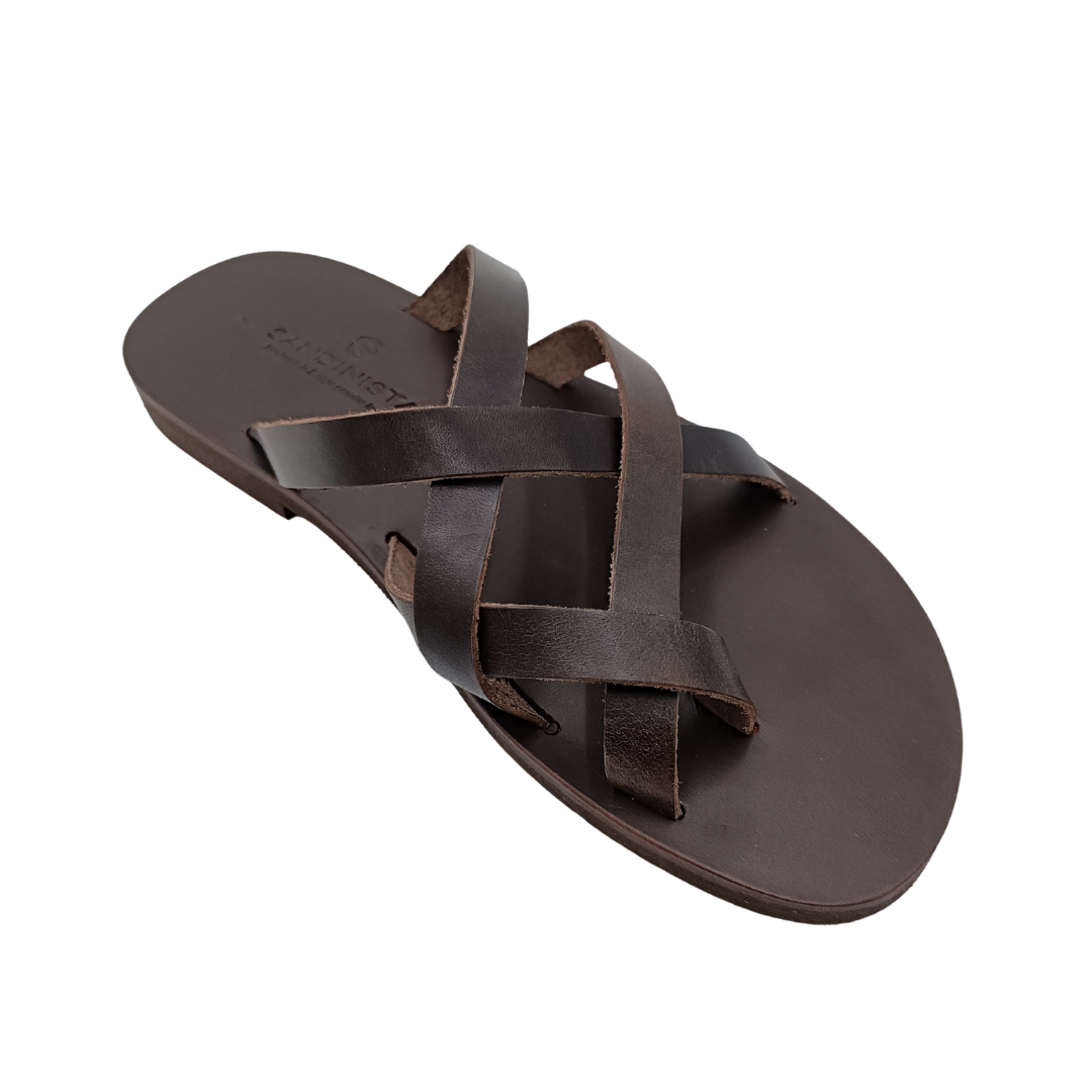 Men's flip-flops SANDINISTA S4695 brown, modern, leather