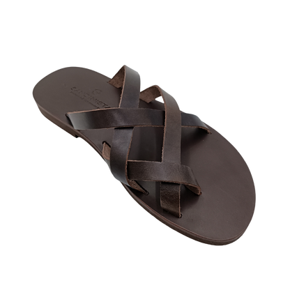 Men's flip-flops SANDINISTA S4695 brown, modern, leather