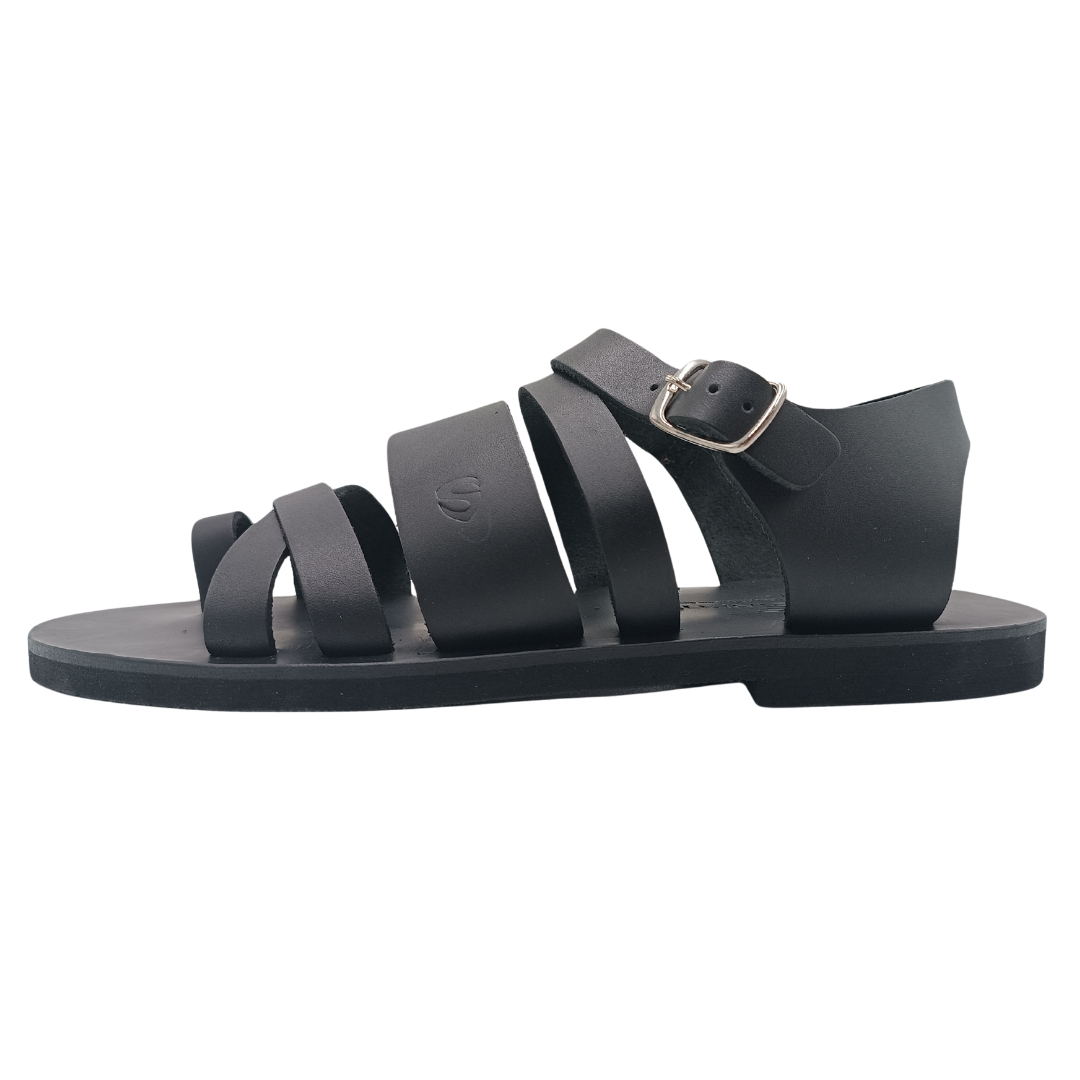 Men's sandals SANDINISTA S4801 black, leather with straps
