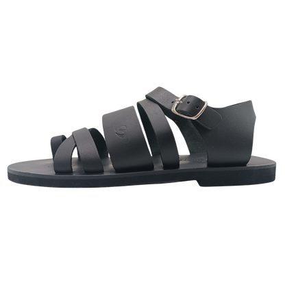 Men's sandals SANDINISTA S4801 black, leather with straps