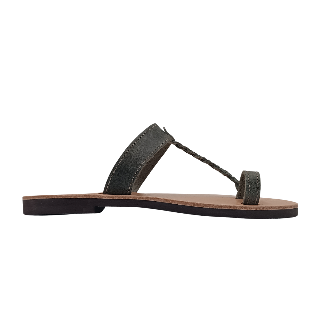 Women's sandals SANDINISTA S4107A dark green, leather, braided minimalist