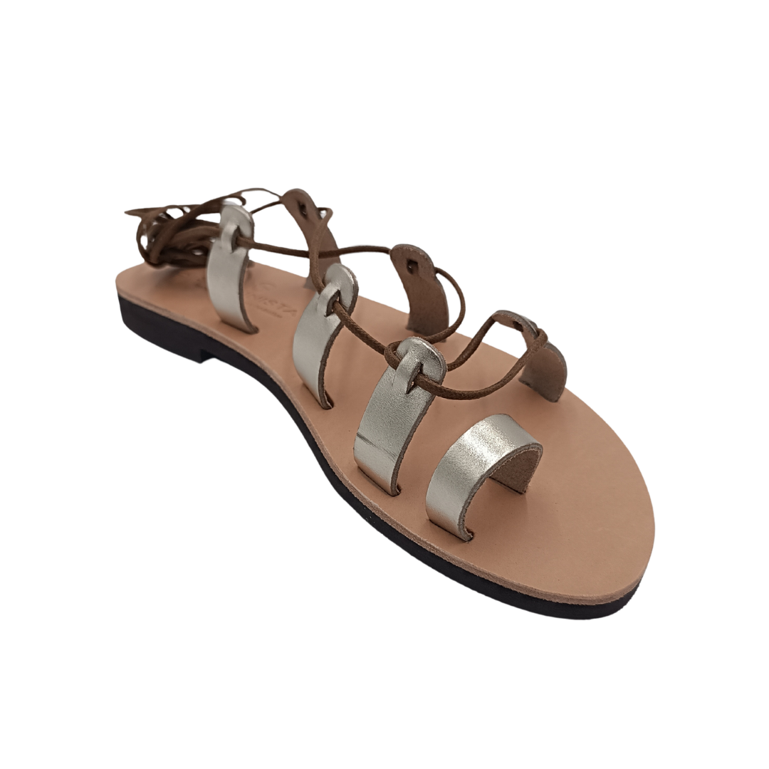 Women's sandals SANDINISTA S4112A leather gold tie-up gladiator
