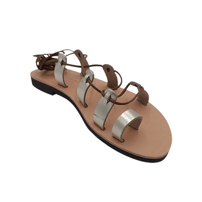 Women's sandals SANDINISTA S4112A leather gold tie-up gladiator