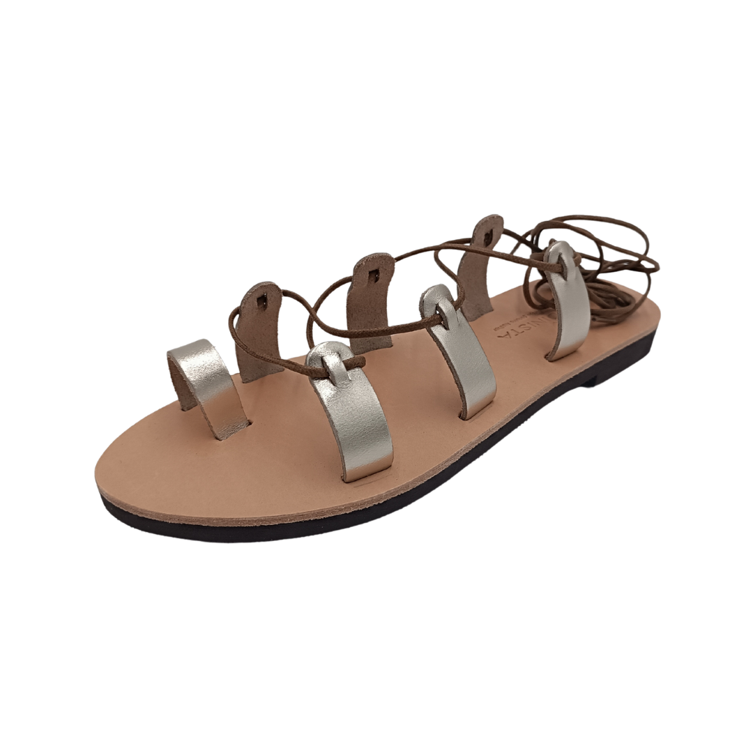Women's sandals SANDINISTA S4112A leather gold tie-up gladiator