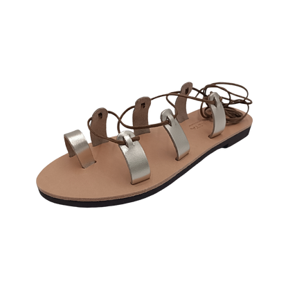 Women's sandals SANDINISTA S4112A leather gold tie-up gladiator