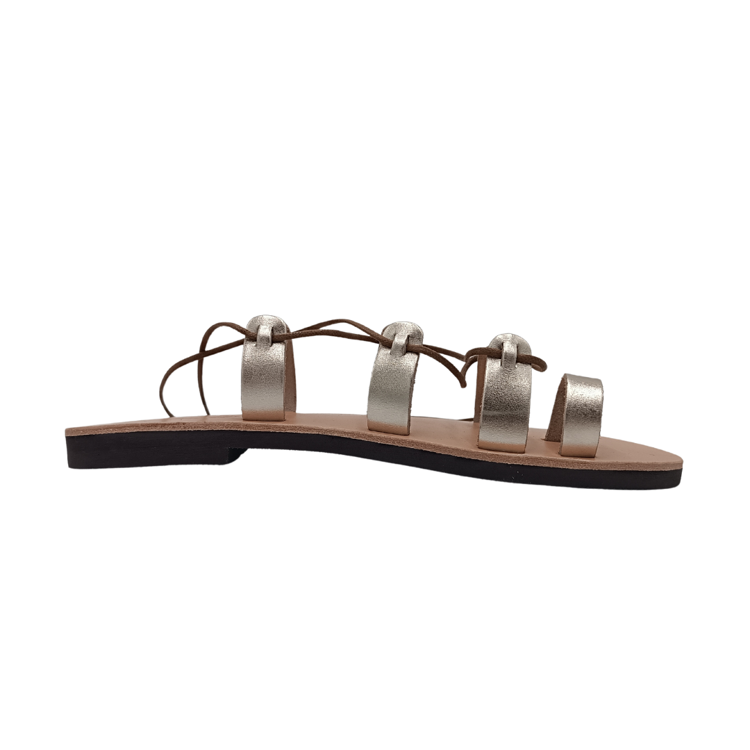 Women's sandals SANDINISTA S4112A leather gold tie-up gladiator